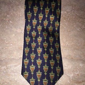 MEN'S CANTARELLI BLUE & RED SILK TIE MADE IN ITALY